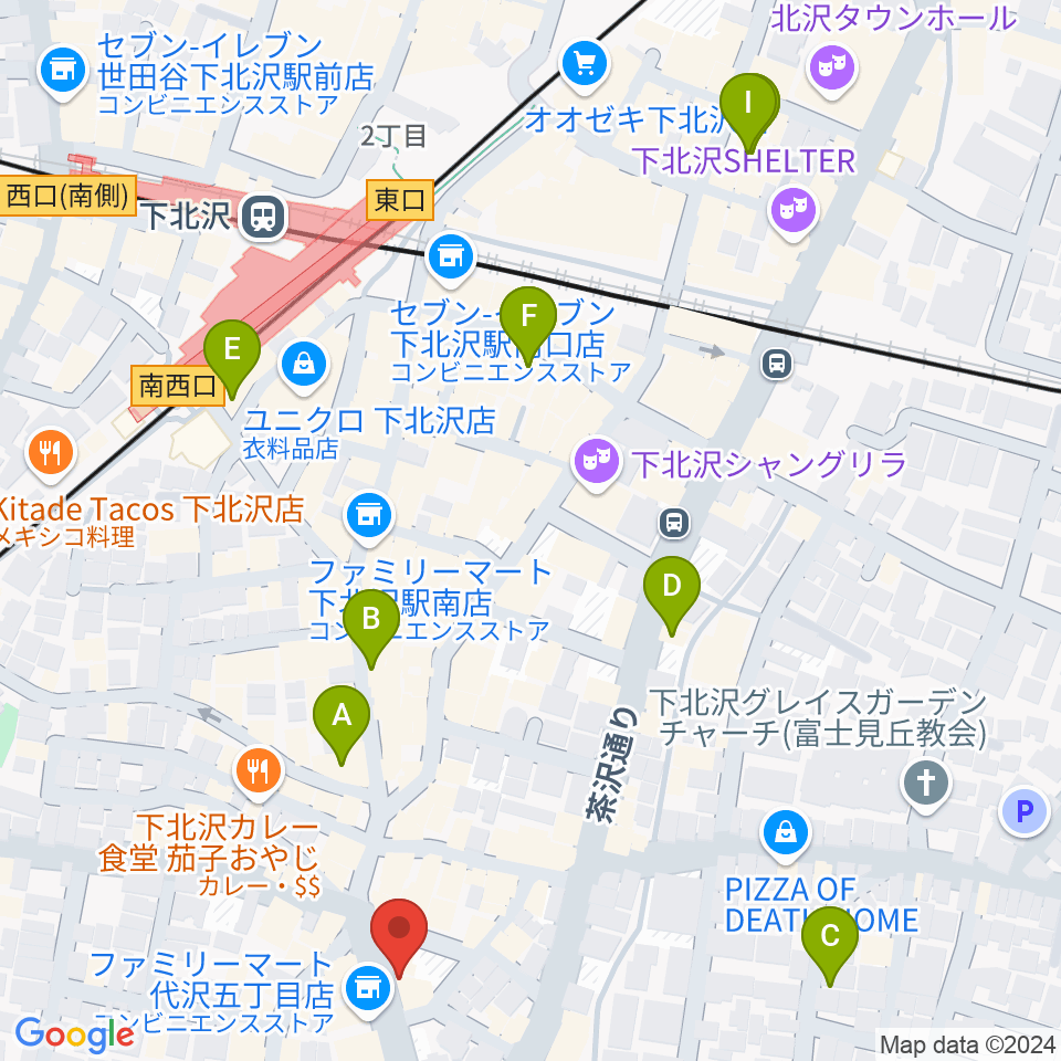 下北沢ロフト周辺のホテル一覧地図