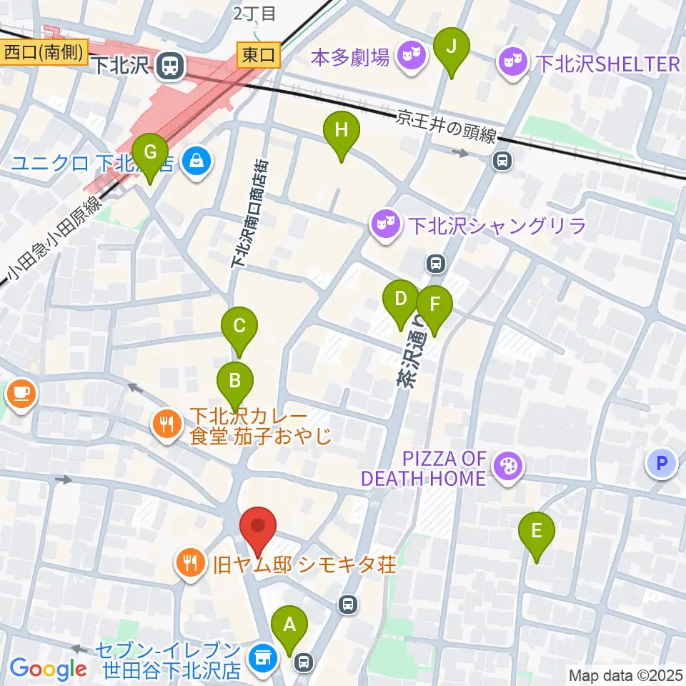 下北沢ロフト周辺のホテル一覧地図