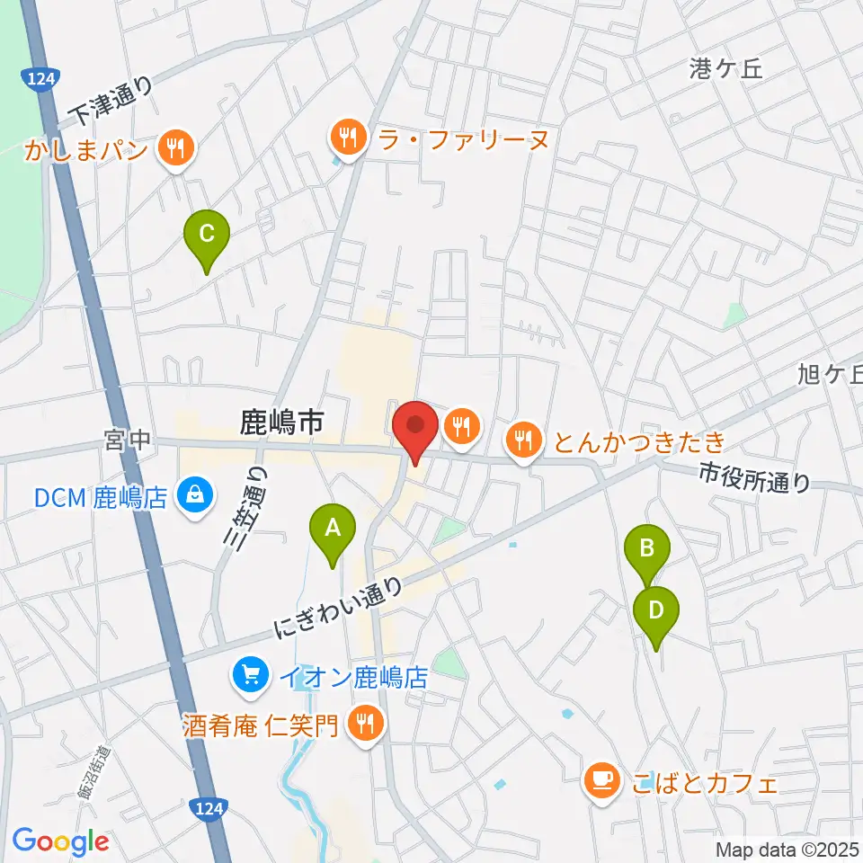 オワリヤ楽器 鹿島センター周辺のホテル一覧地図