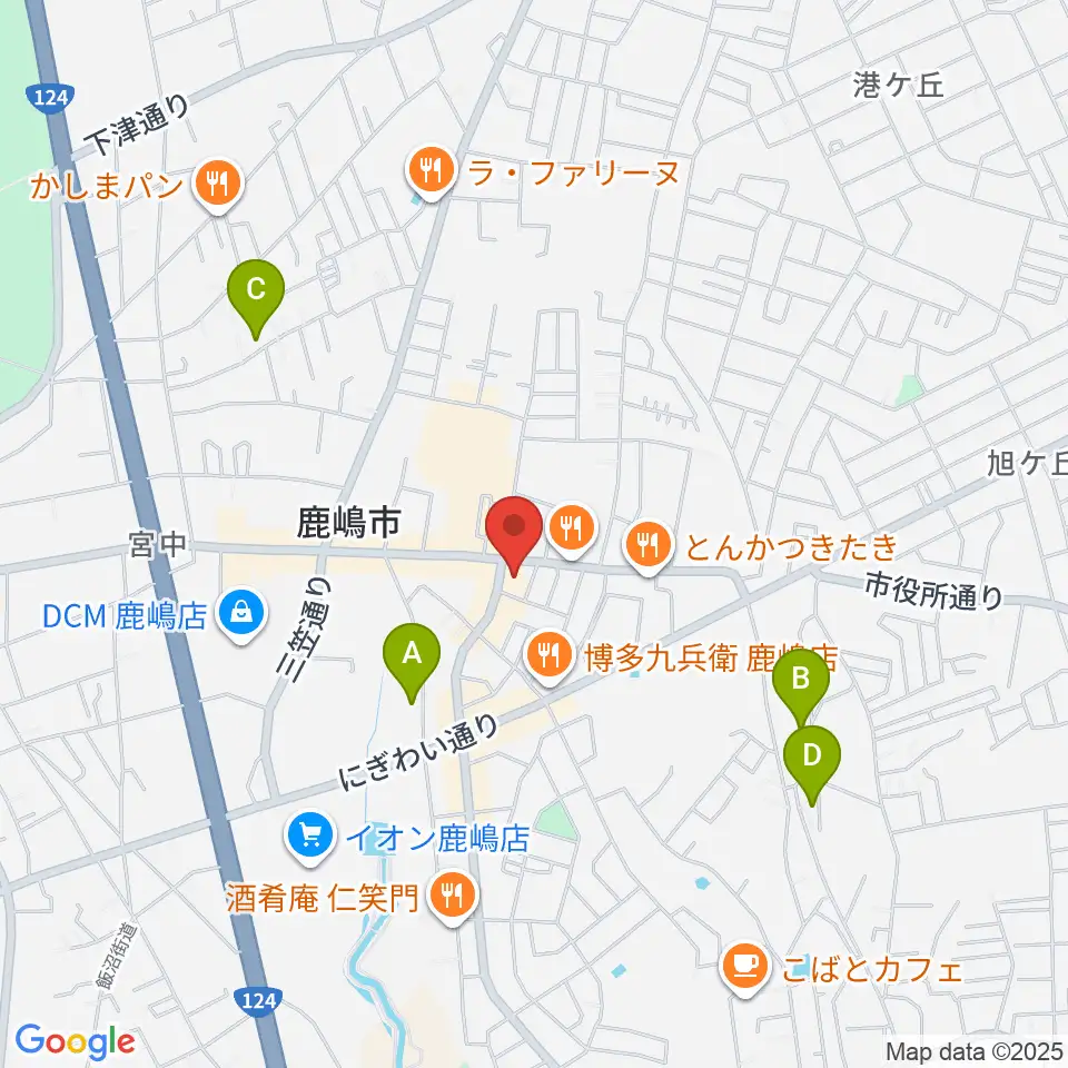 オワリヤ楽器 鹿島センター周辺のホテル一覧地図