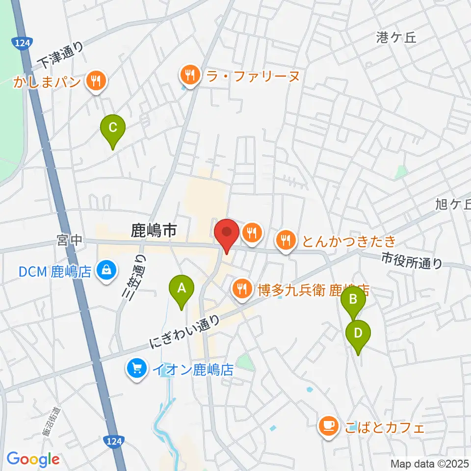 オワリヤ楽器 鹿島センター周辺のホテル一覧地図