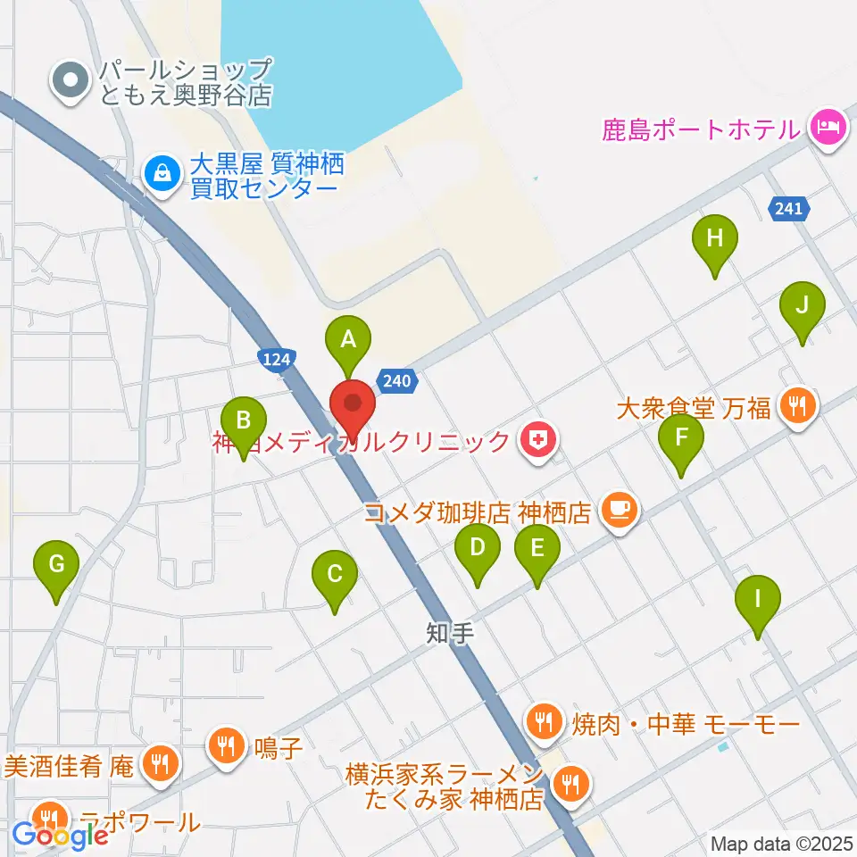 オワリヤ楽器 神栖支店周辺のホテル一覧地図