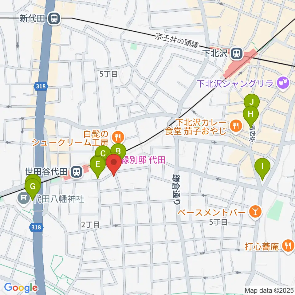 グラスホッパー・ギターズ周辺のホテル一覧地図