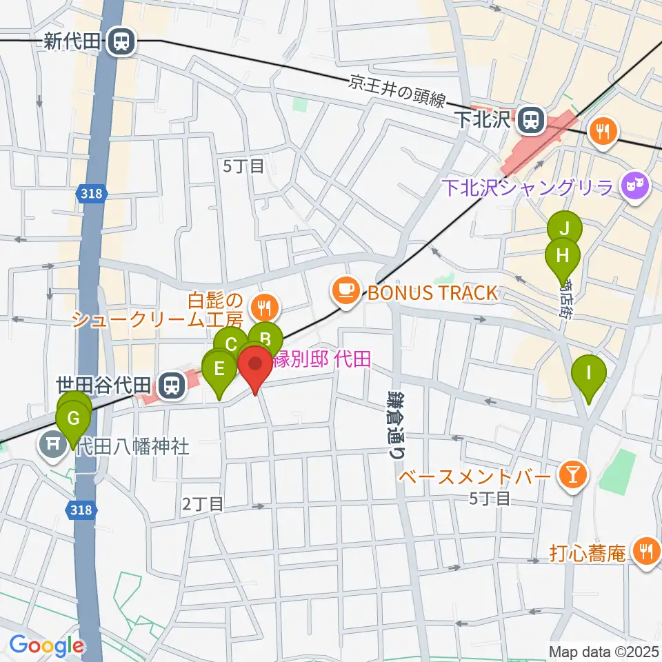 グラスホッパー・ギターズ周辺のホテル一覧地図