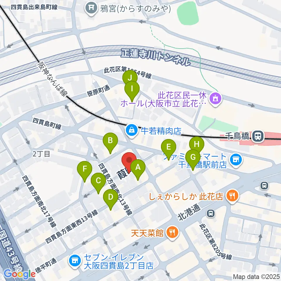 ハイエンドミュージック周辺のホテル一覧地図