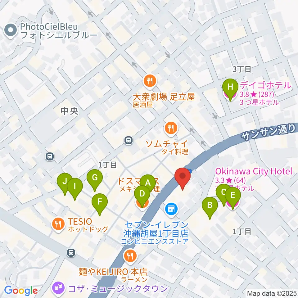 普久原楽器周辺のホテル一覧地図