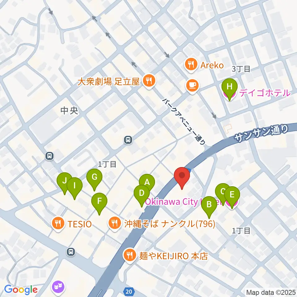 普久原楽器周辺のホテル一覧地図