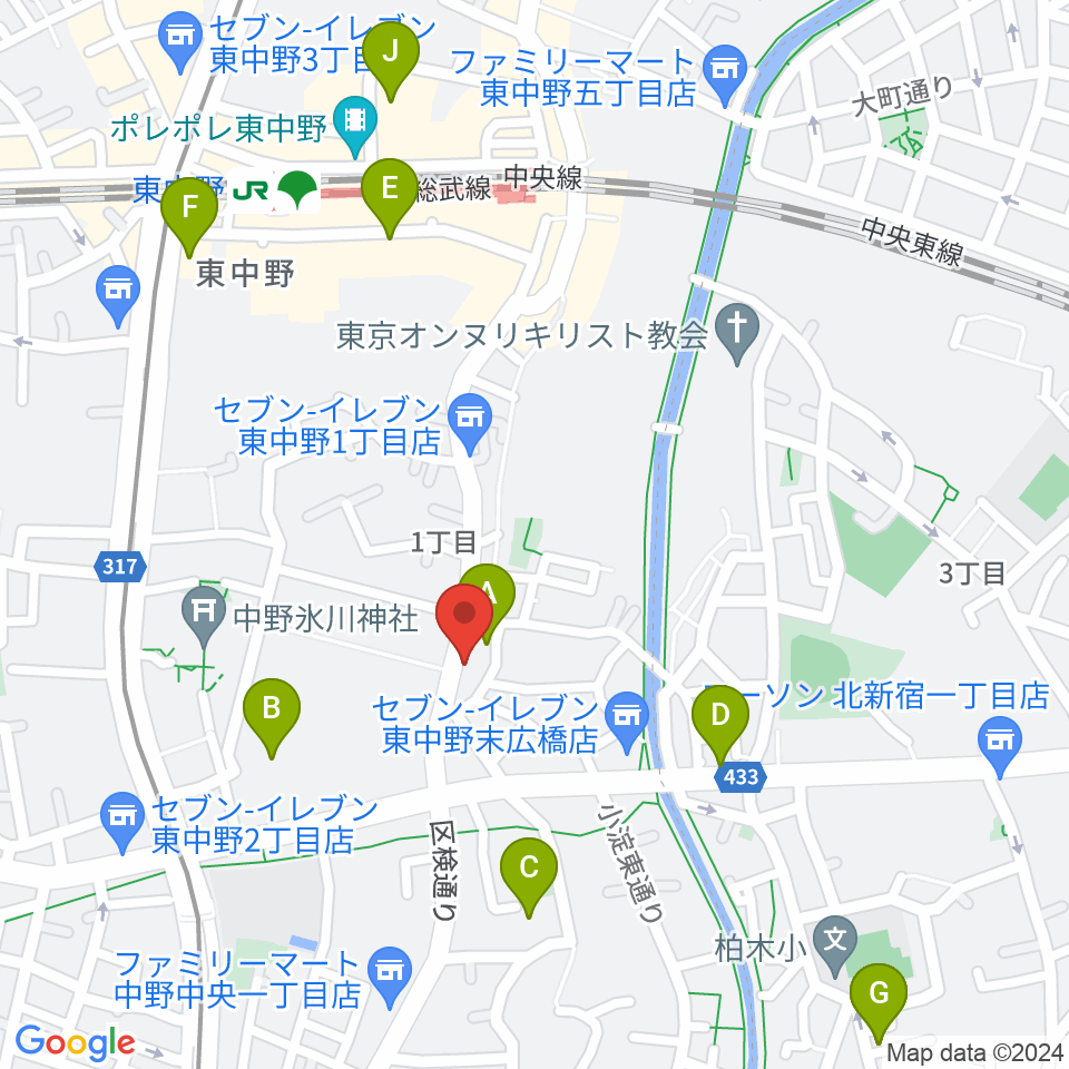 音楽スクールの音屋 OTOYA周辺のホテル一覧地図