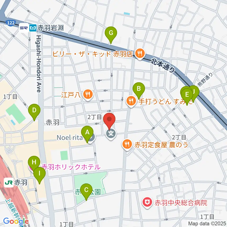 スタジオウイング周辺のホテル一覧地図