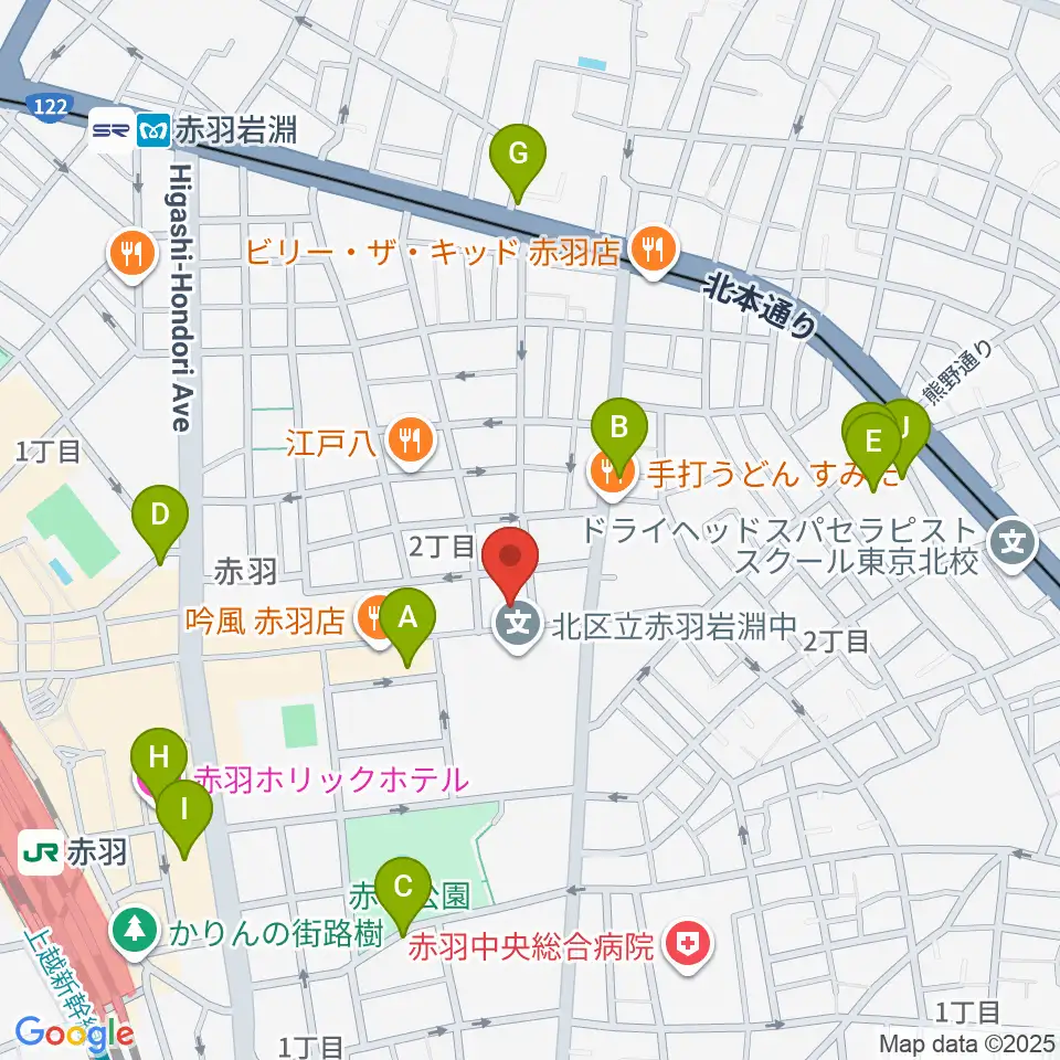 スタジオウイング周辺のホテル一覧地図