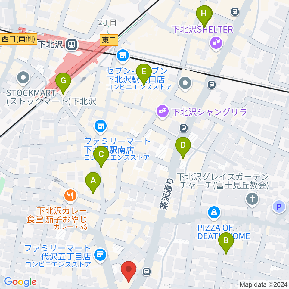 下北沢ReG周辺のホテル一覧地図