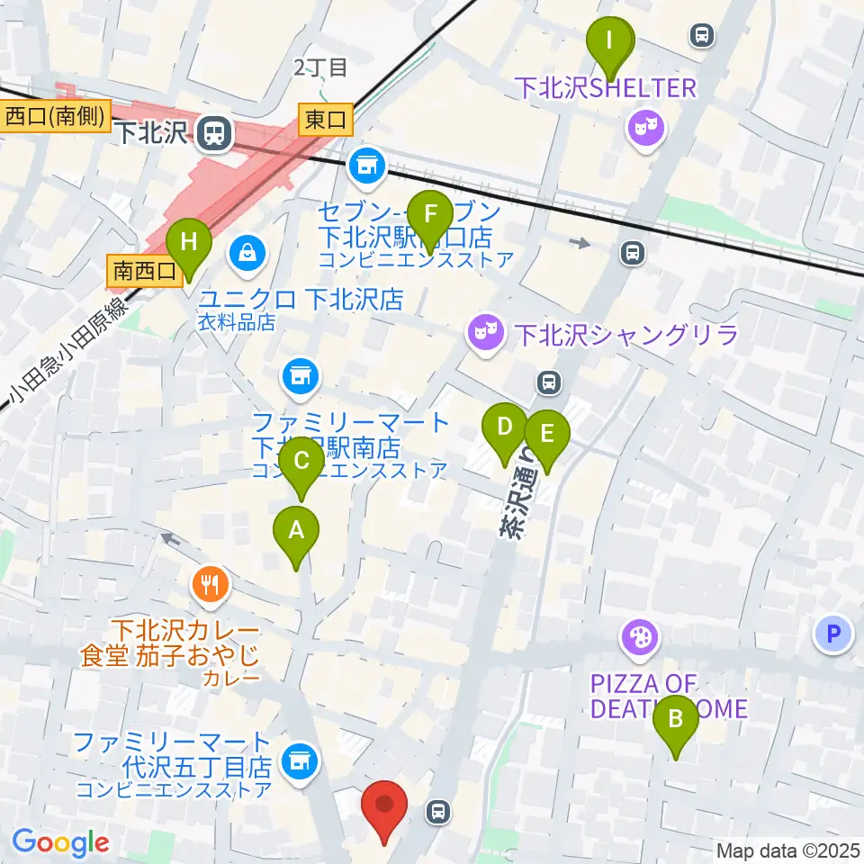 下北沢ReG周辺のホテル一覧地図