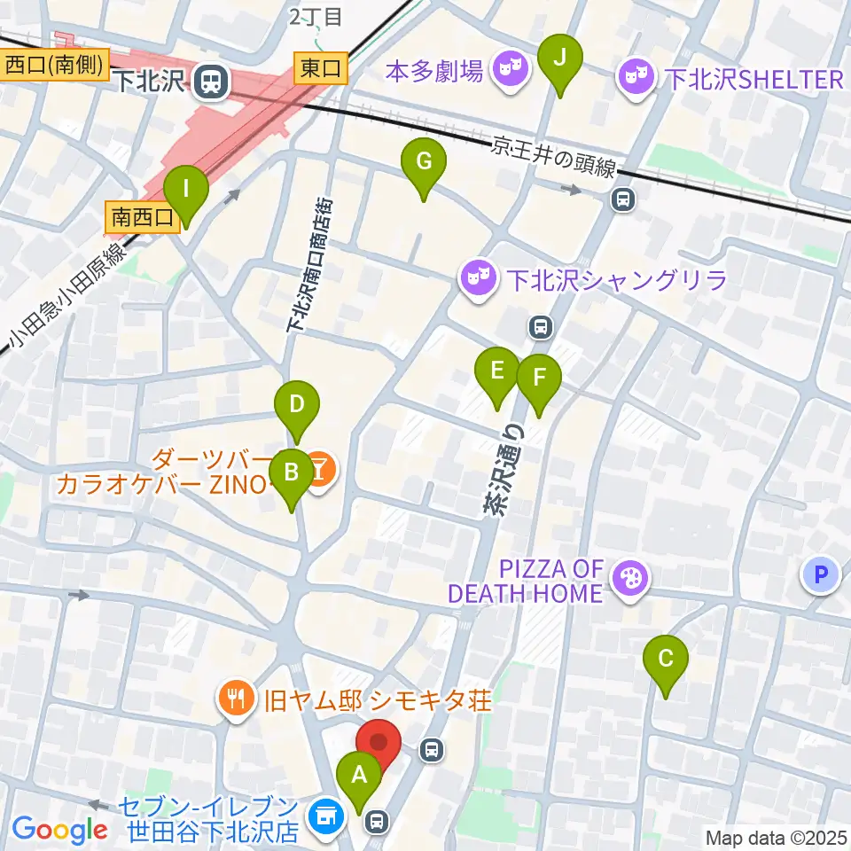 下北沢ReG周辺のホテル一覧地図