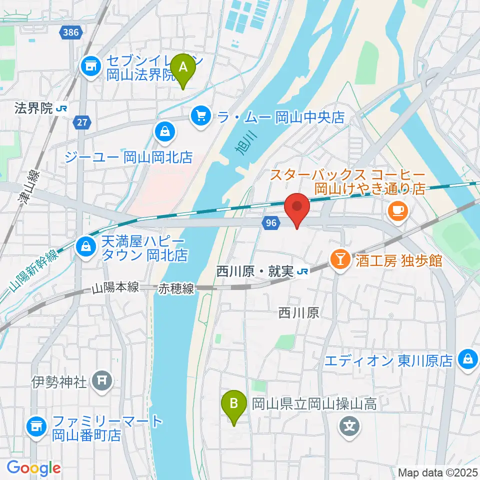 トリノス 西川原スタジオ周辺のホテル一覧地図