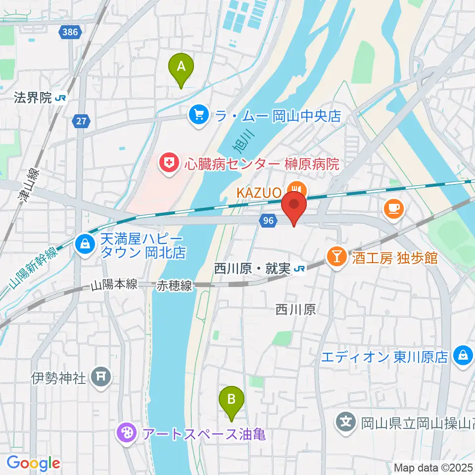 トリノス 西川原スタジオ周辺のホテル一覧地図