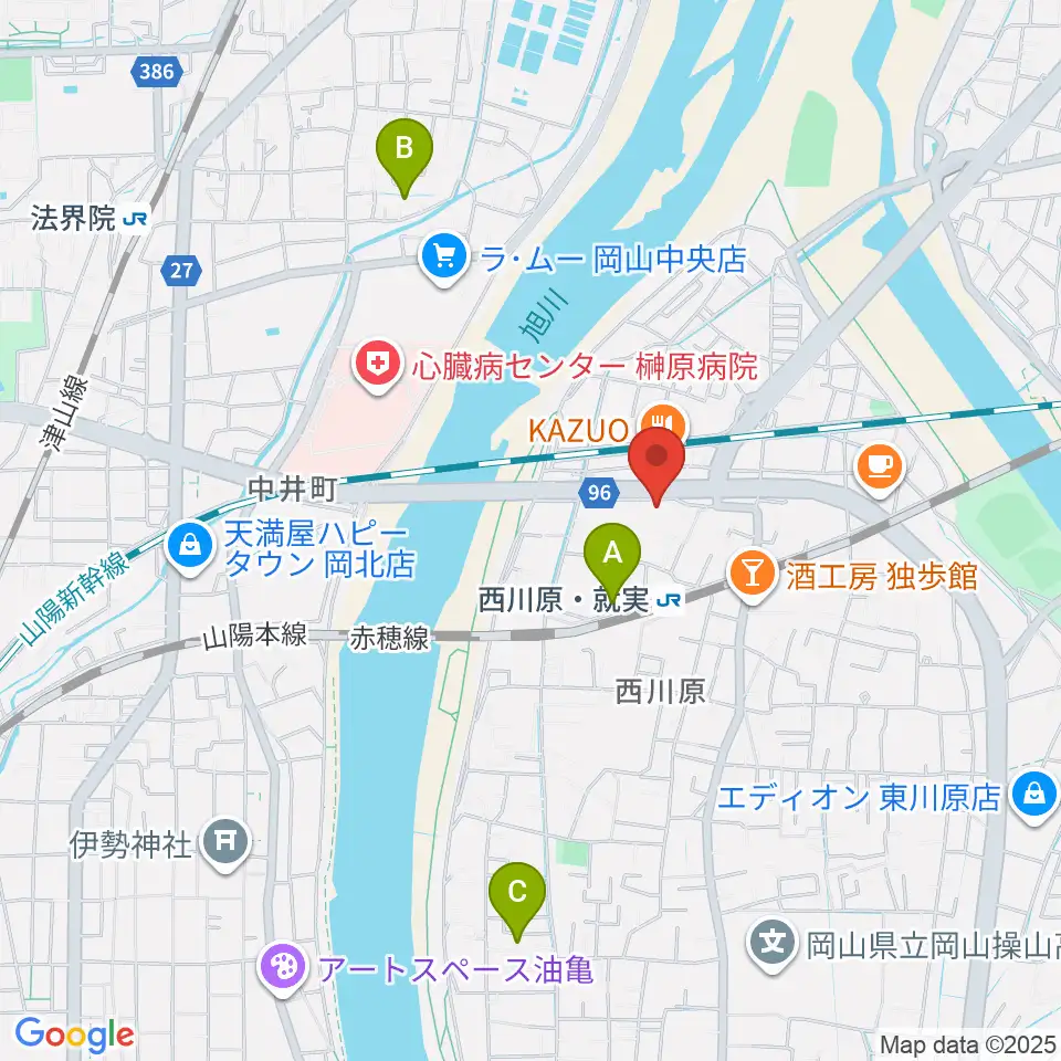 トリノス 西川原スタジオ周辺のホテル一覧地図