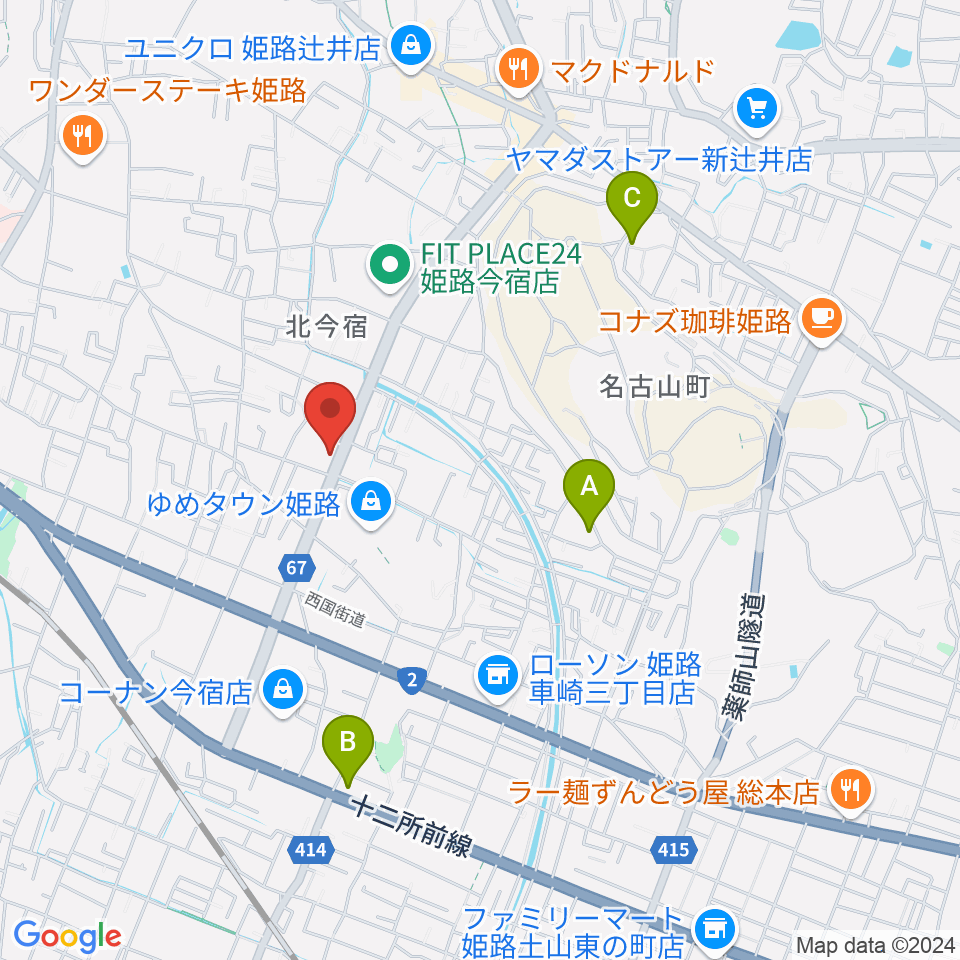 ピア音楽院周辺のホテル一覧地図