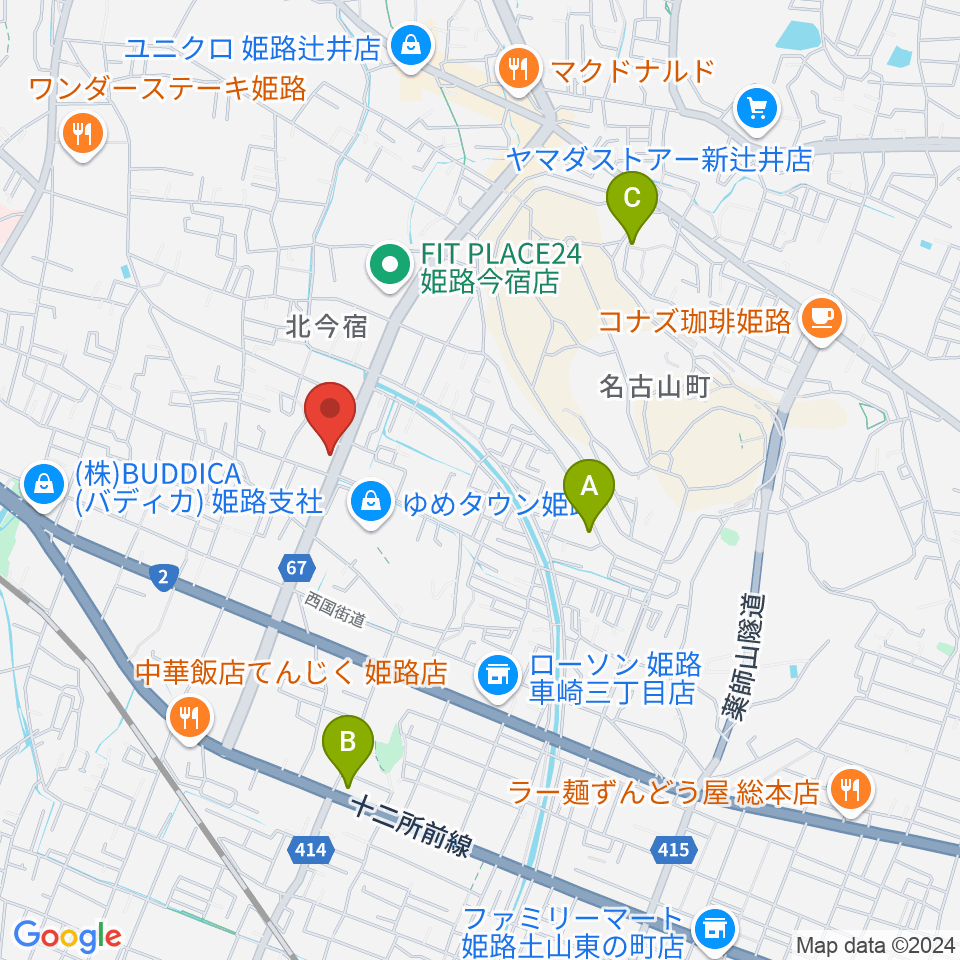 ピア音楽院周辺のホテル一覧地図