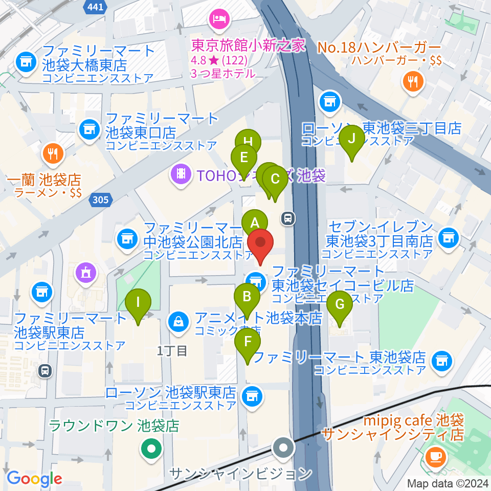 スタジオシグナル周辺のホテル一覧地図