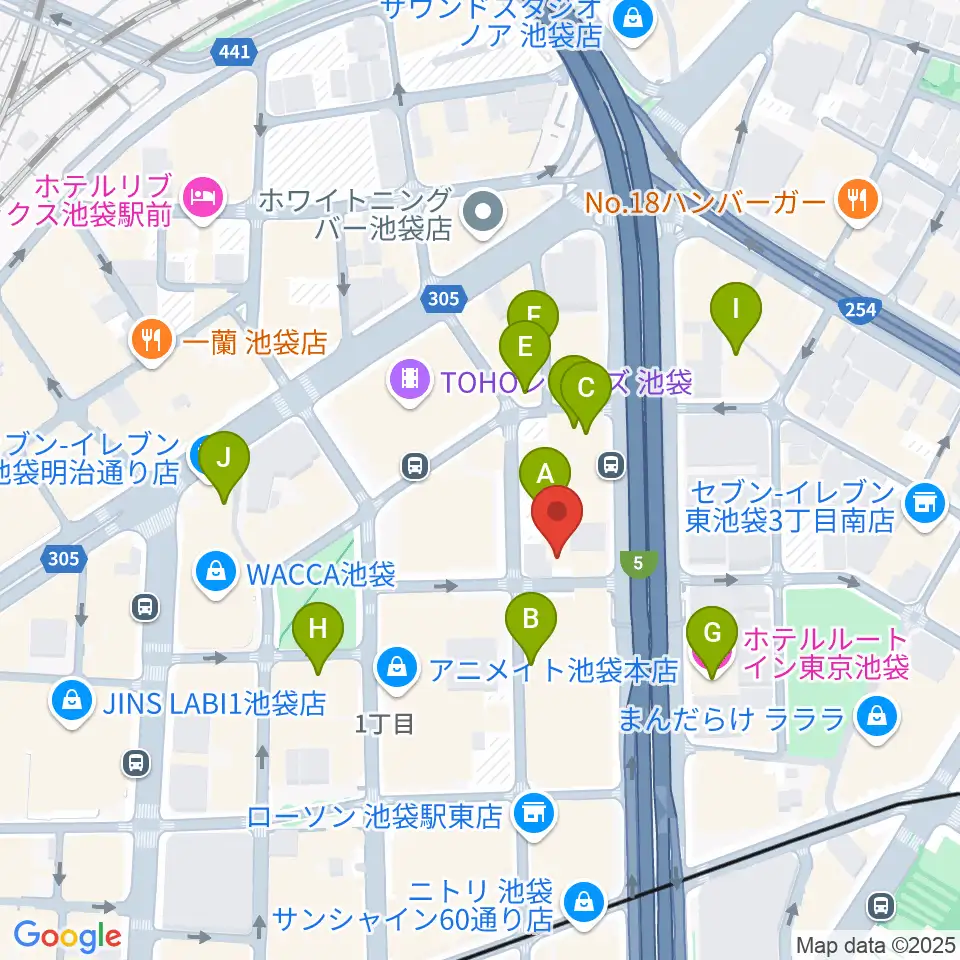 スタジオシグナル周辺のホテル一覧地図