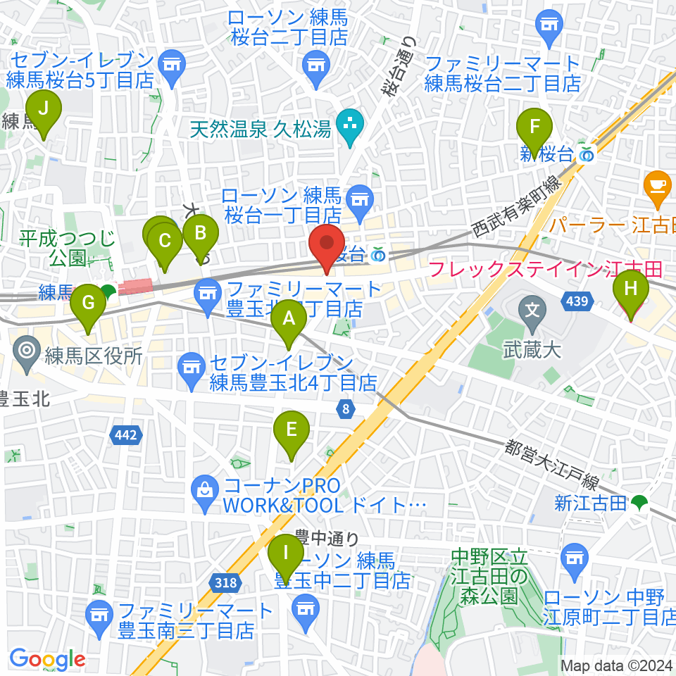 東音楽器本店周辺のホテル一覧地図