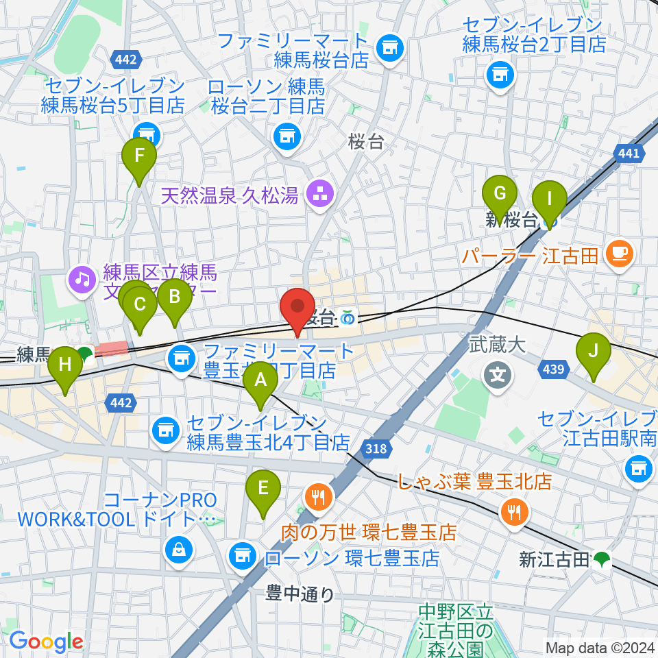 東音楽器本店周辺のホテル一覧地図