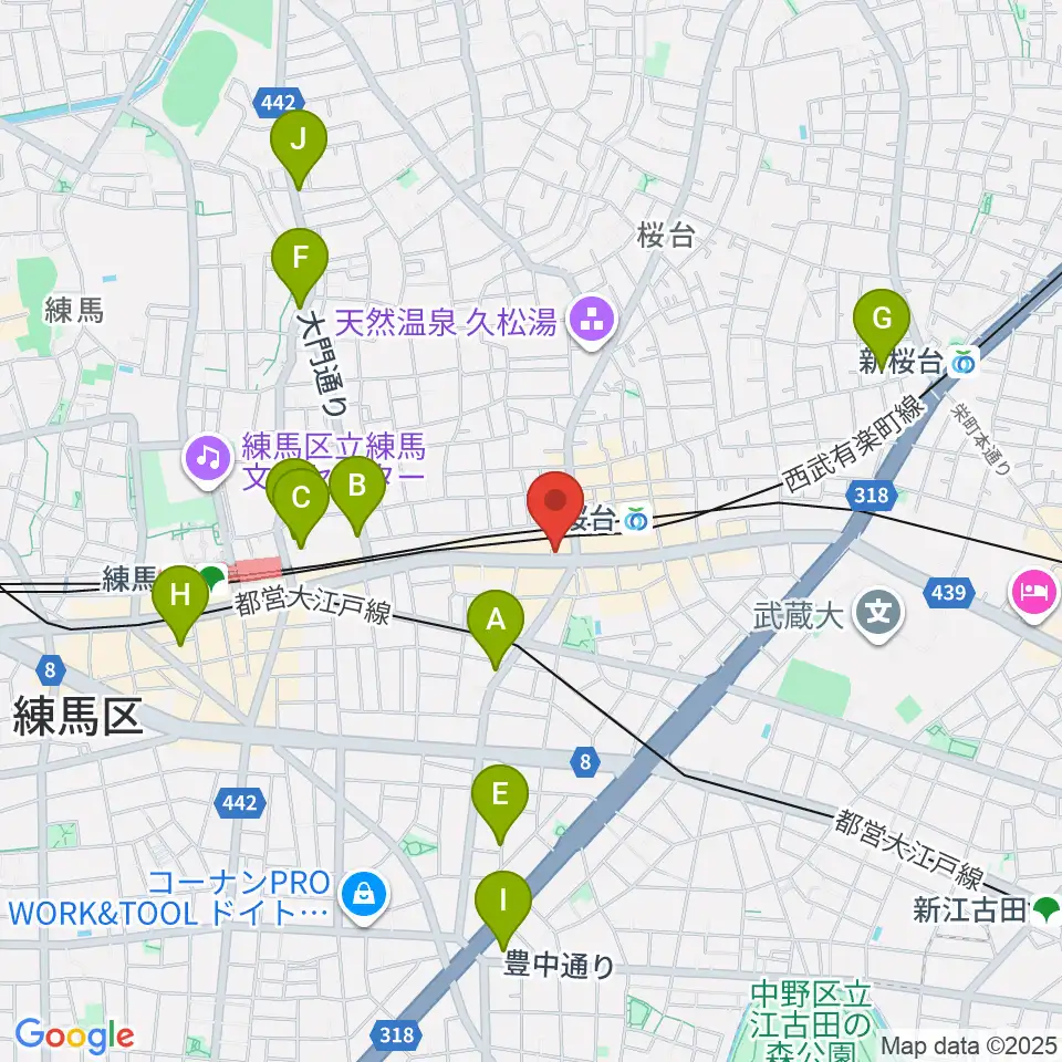 東音楽器本店周辺のホテル一覧地図