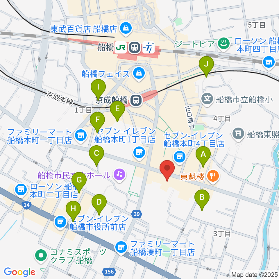 スタジオパックス船橋店周辺のホテル一覧地図