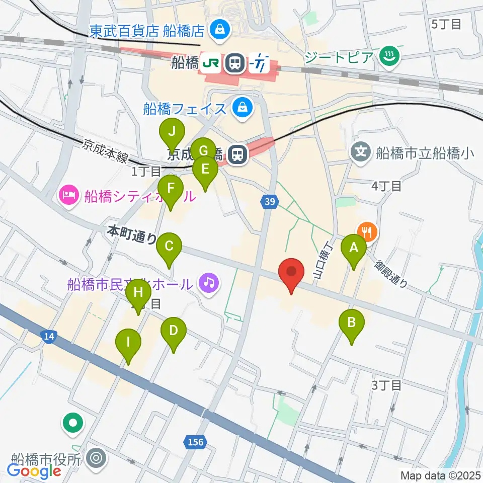 スタジオパックス船橋店周辺のホテル一覧地図