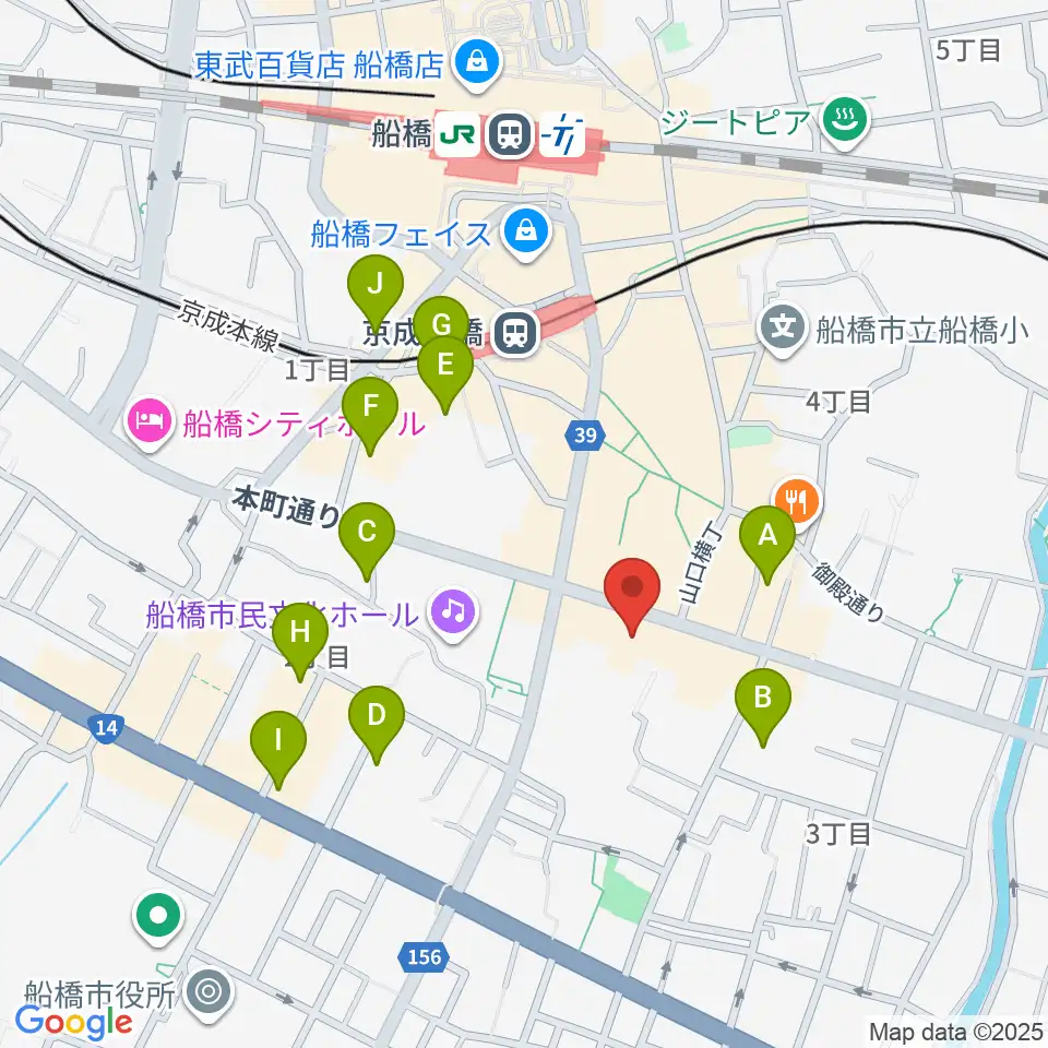 スタジオパックス船橋店周辺のホテル一覧地図