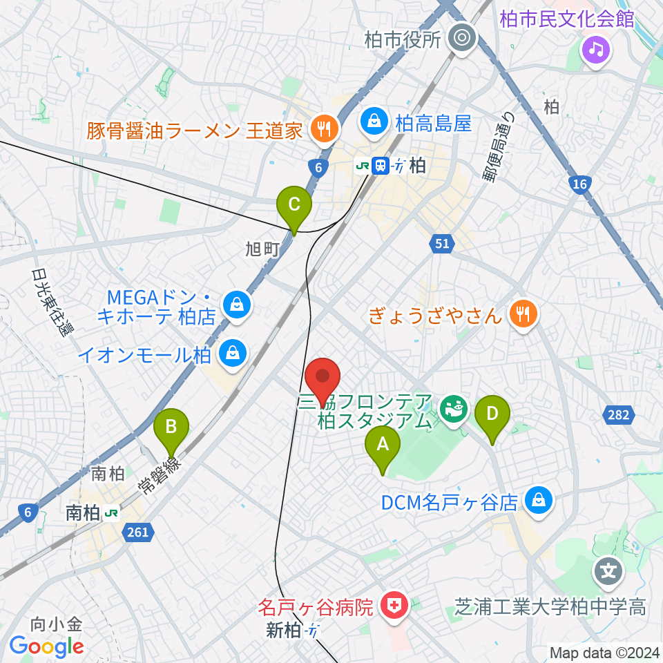 柏デスカマッジ周辺のホテル一覧地図