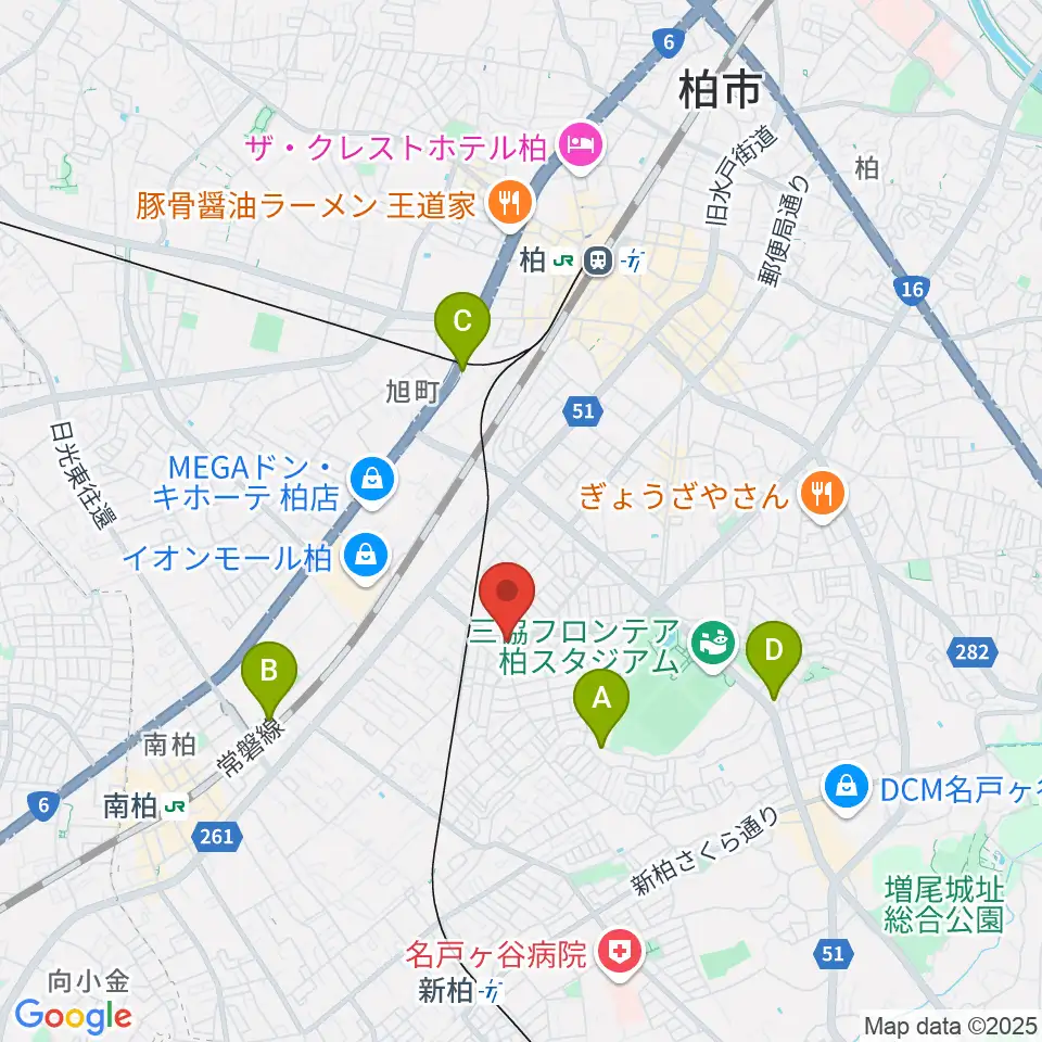 柏デスカマッジ周辺のホテル一覧地図