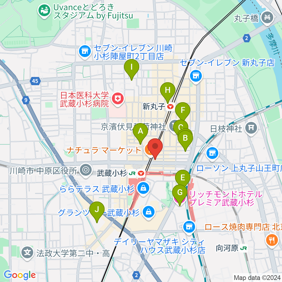 スタジオアイシャ周辺のホテル一覧地図