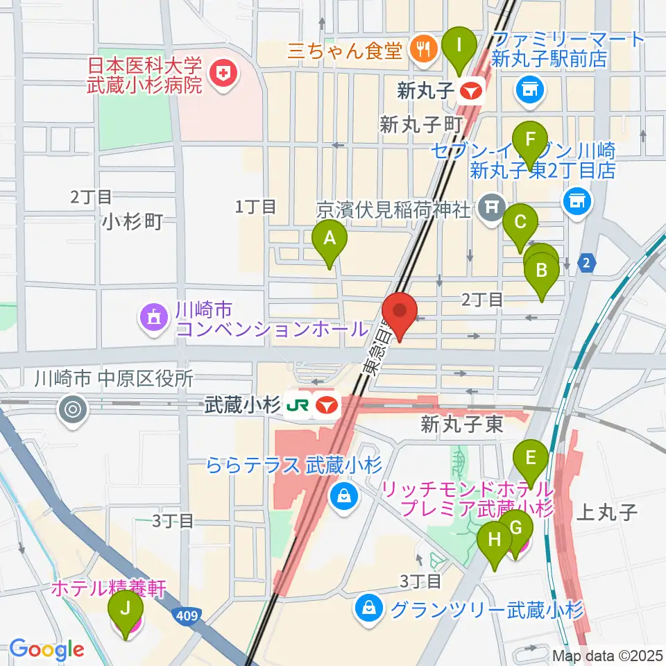 スタジオアイシャ周辺のホテル一覧地図