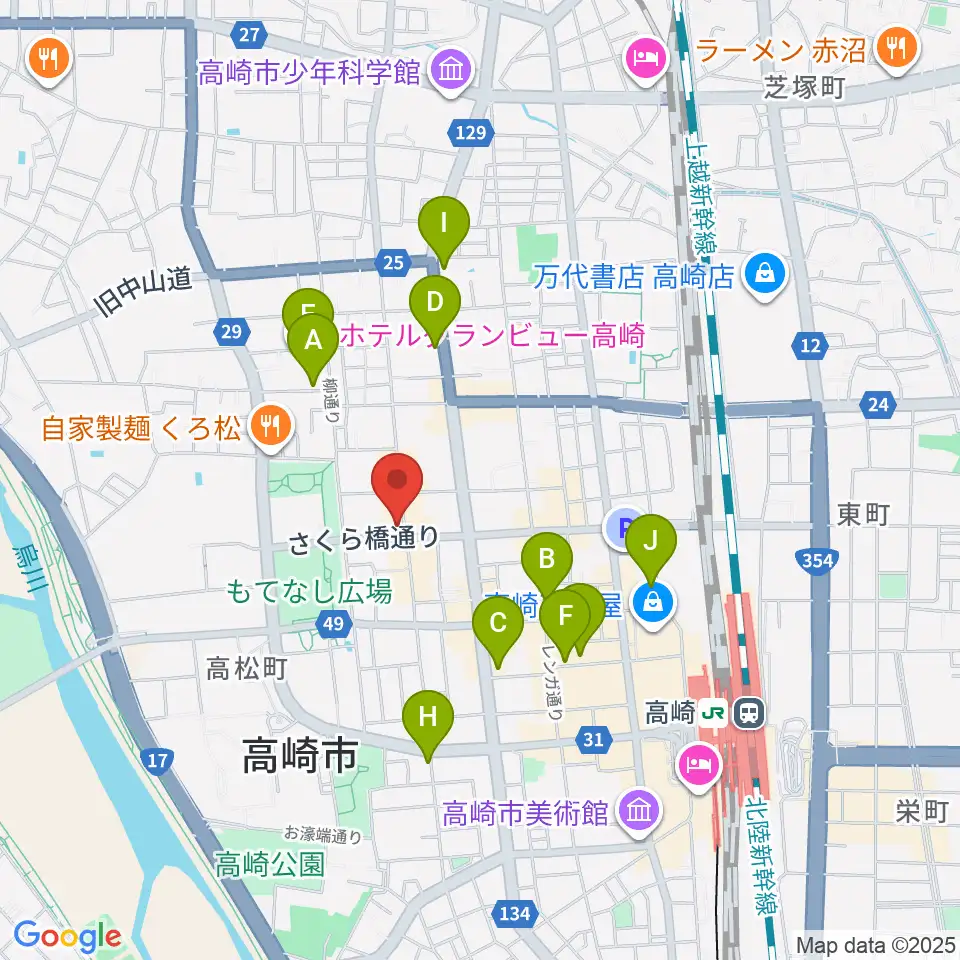 高崎ジャマーズ周辺のホテル一覧地図