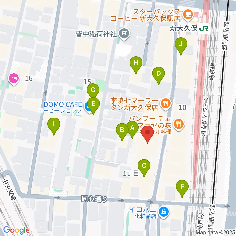 新宿ブロードバンドスタジオ/Pulse Studio周辺のホテル一覧地図