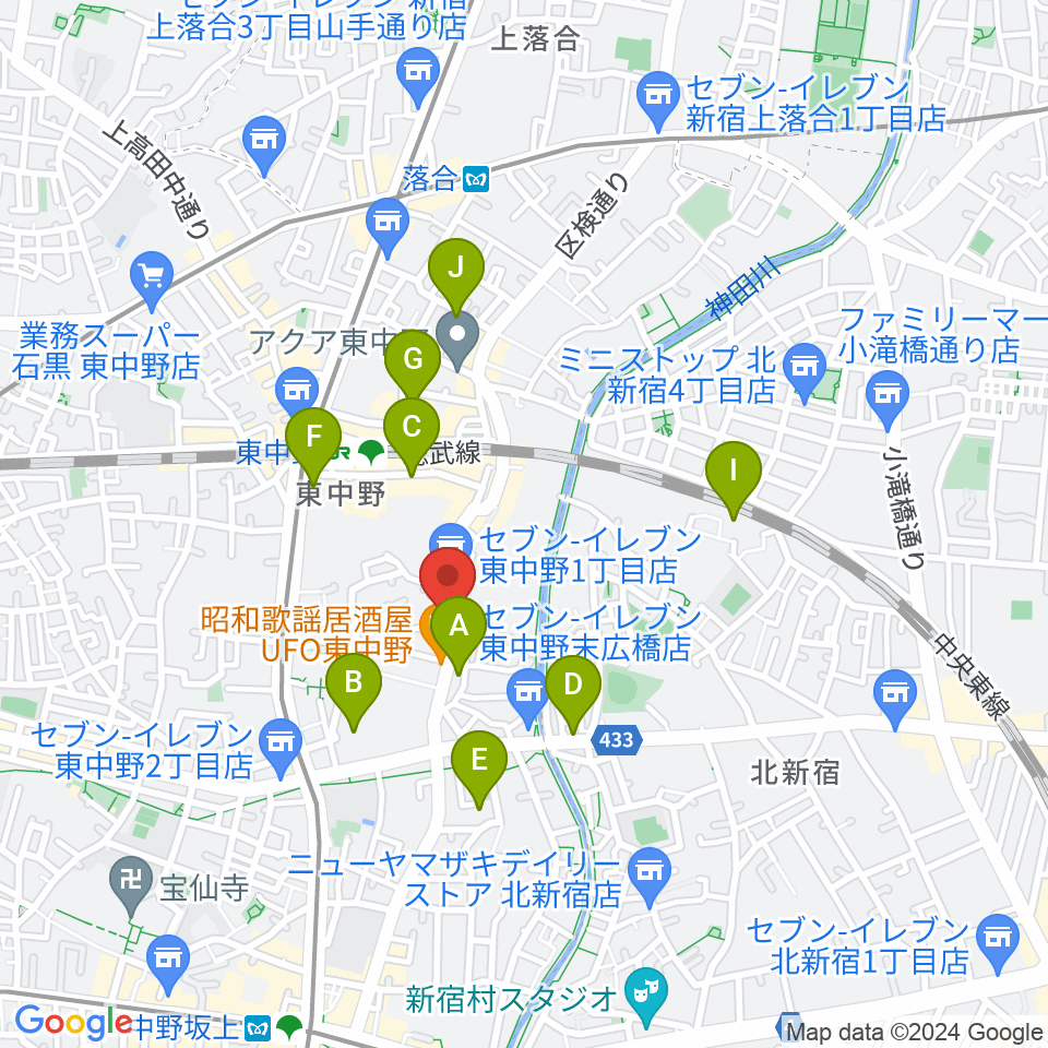 LD&K 東中野スタジオ周辺のホテル一覧地図