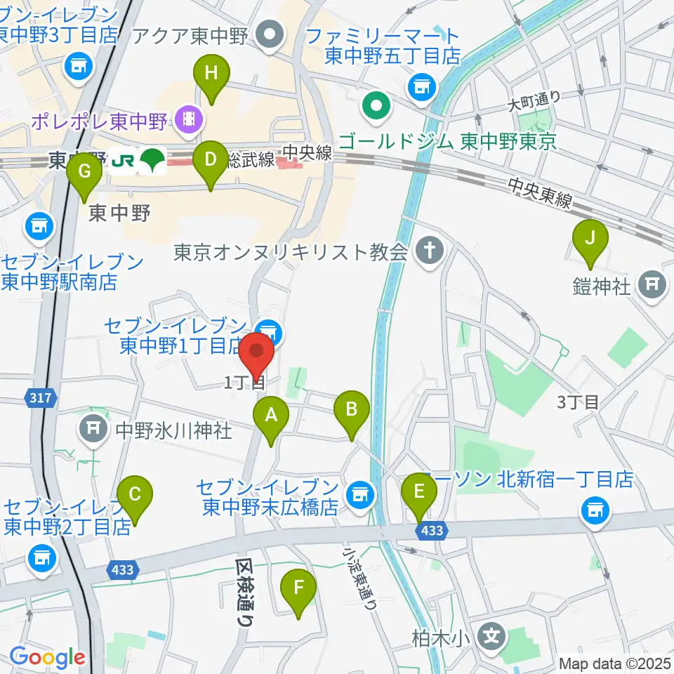 LD&K 東中野スタジオ周辺のホテル一覧地図