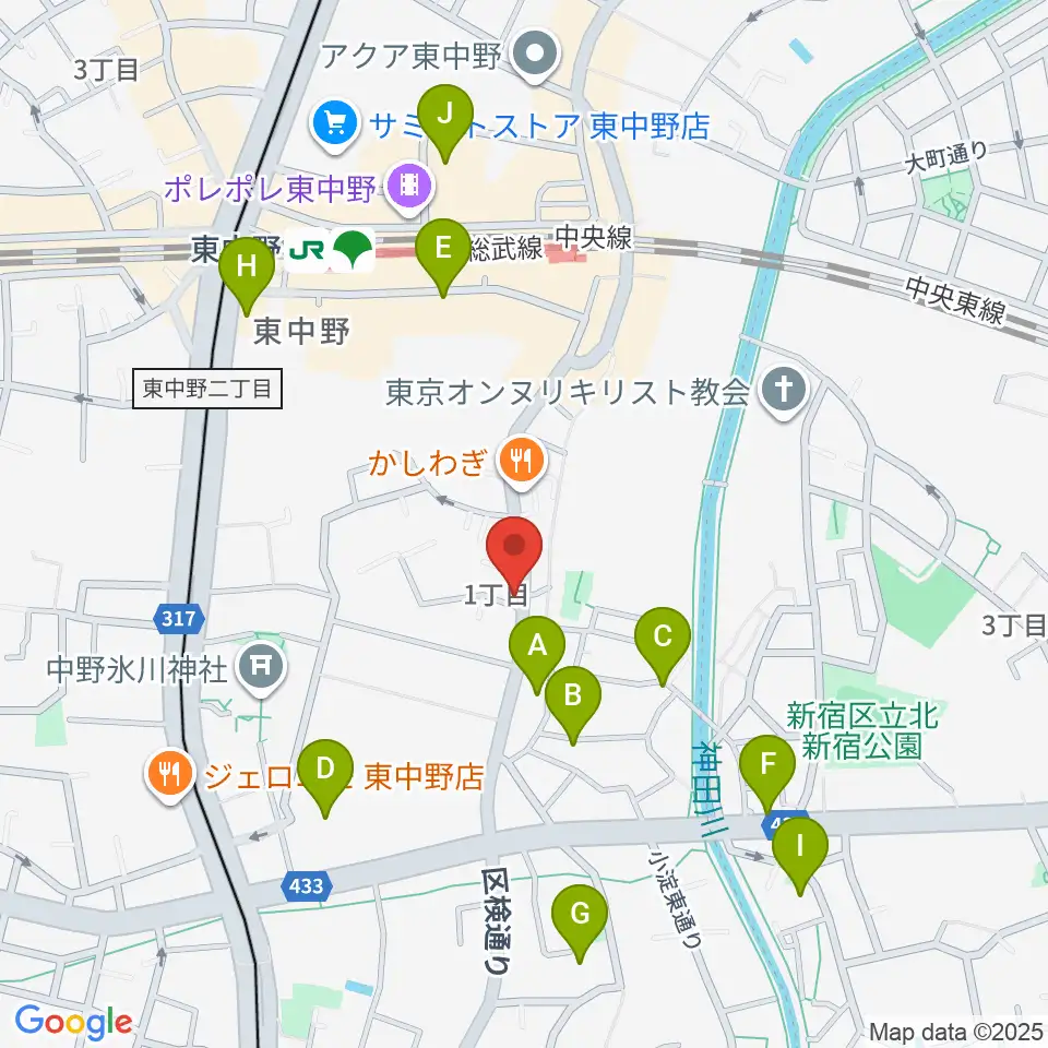 LD&K 東中野スタジオ周辺のホテル一覧地図