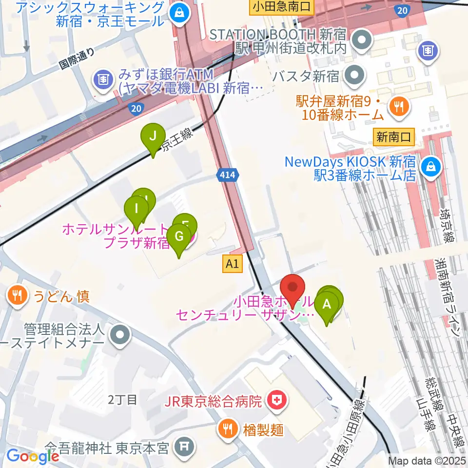 T.G.P.ドラムスクール新宿校周辺のホテル一覧地図