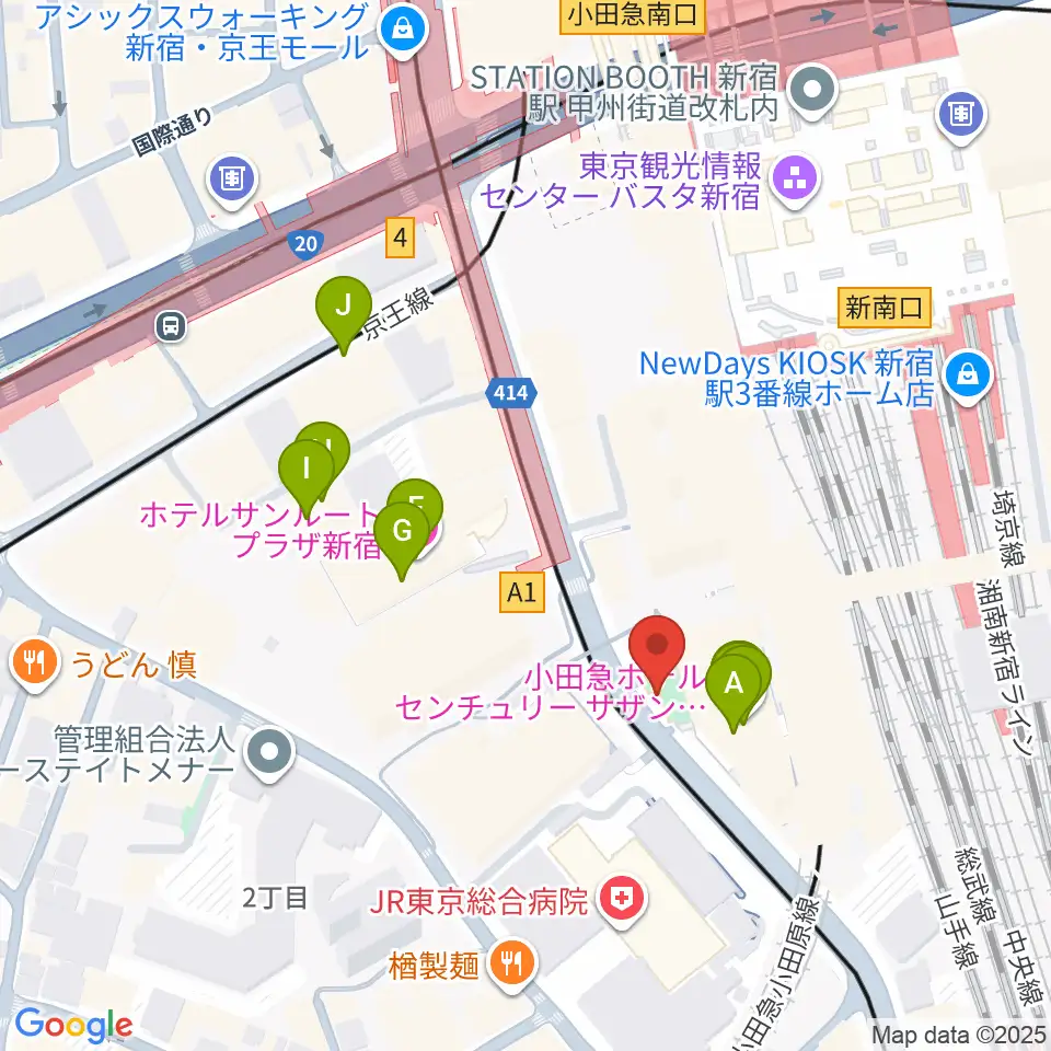 T.G.P.ドラムスクール新宿校周辺のホテル一覧地図