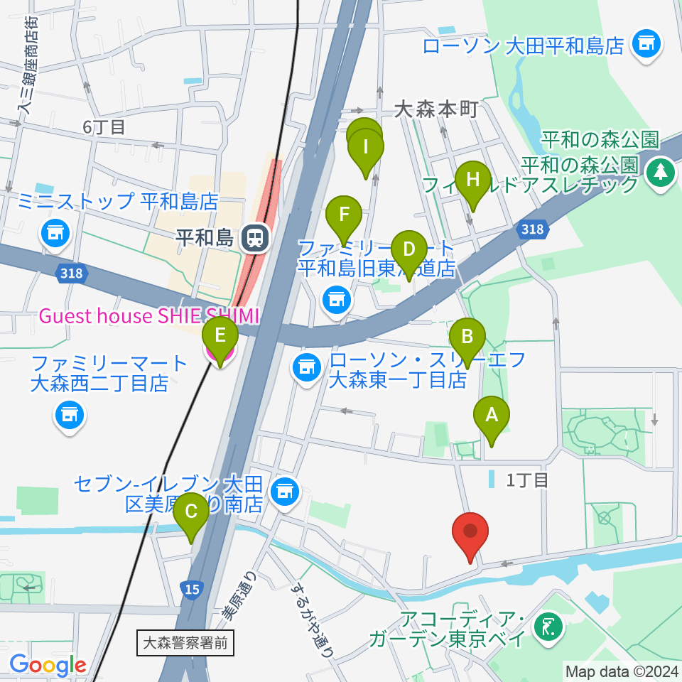 サウンドパーク周辺のホテル一覧地図