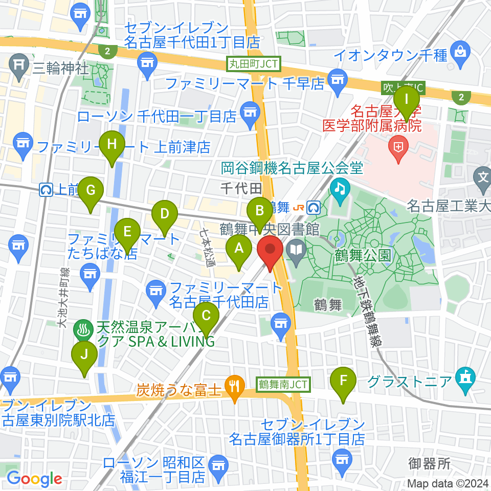 カノンミュージックスクール周辺のホテル一覧地図