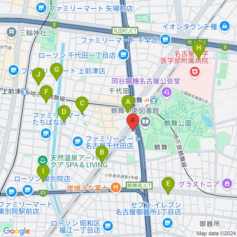 カノンミュージックスクール周辺のホテル一覧地図