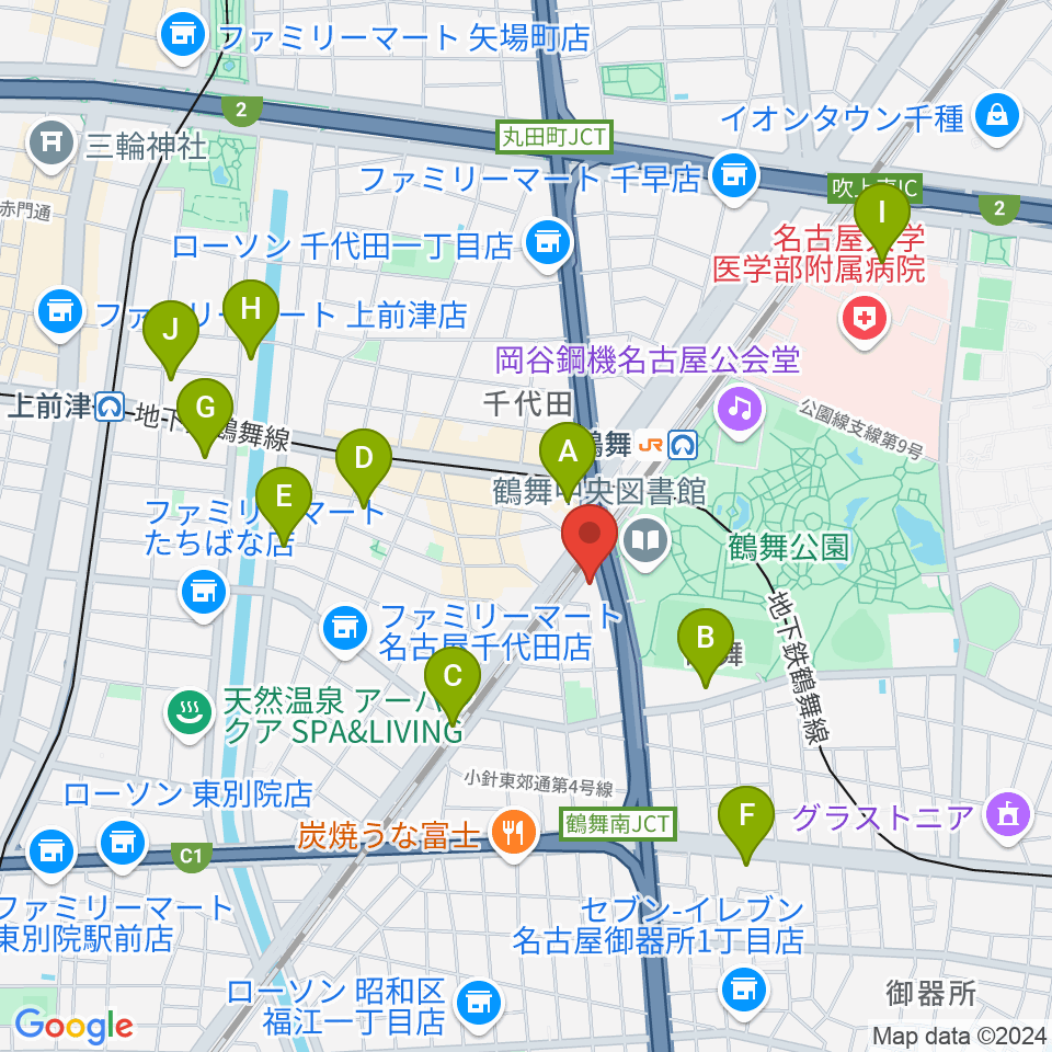 カノンミュージックスクール周辺のホテル一覧地図