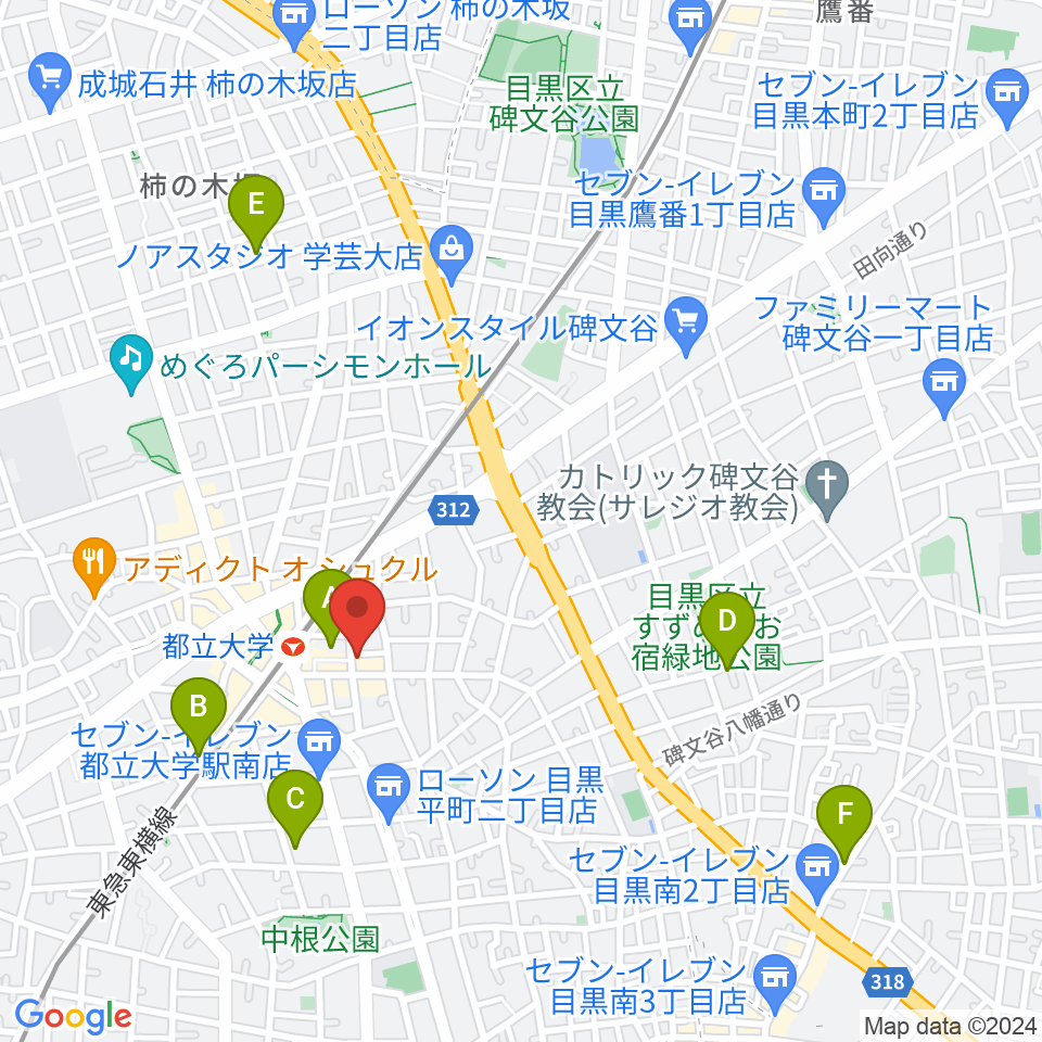 Rinky Dink Studio 都立大周辺のホテル一覧地図