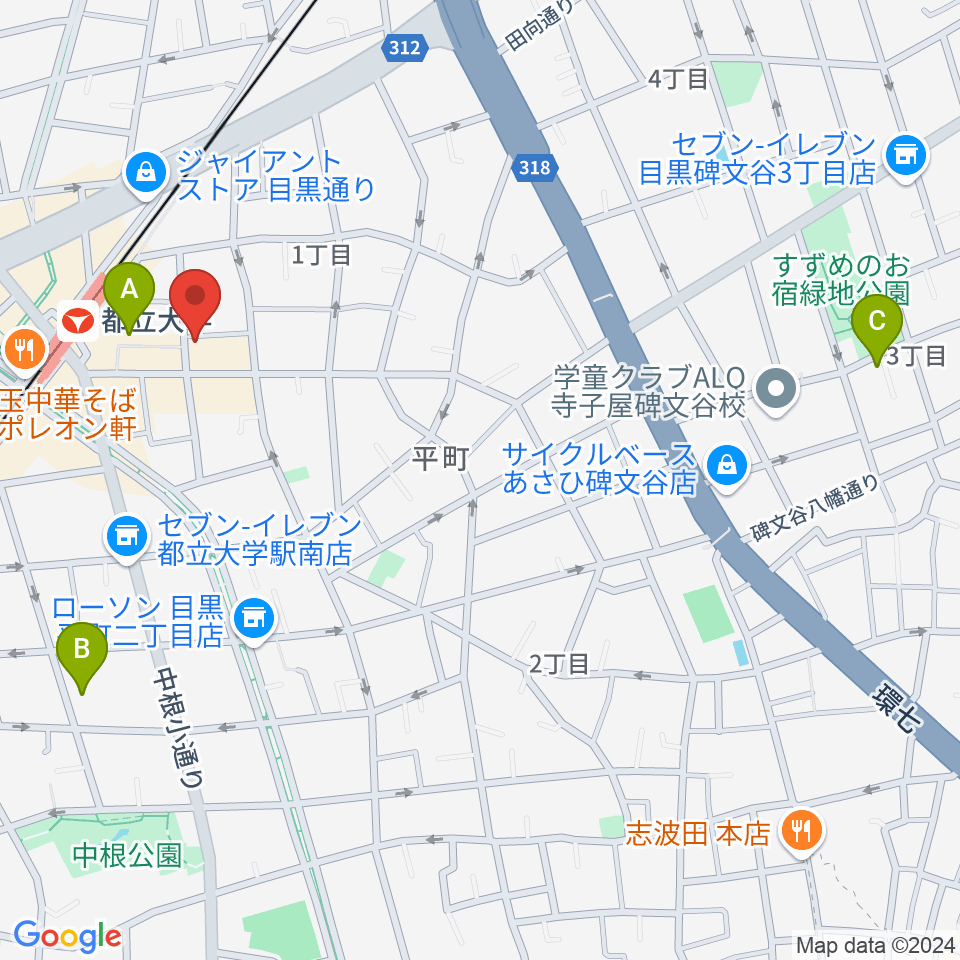 Rinky Dink Studio 都立大周辺のホテル一覧地図