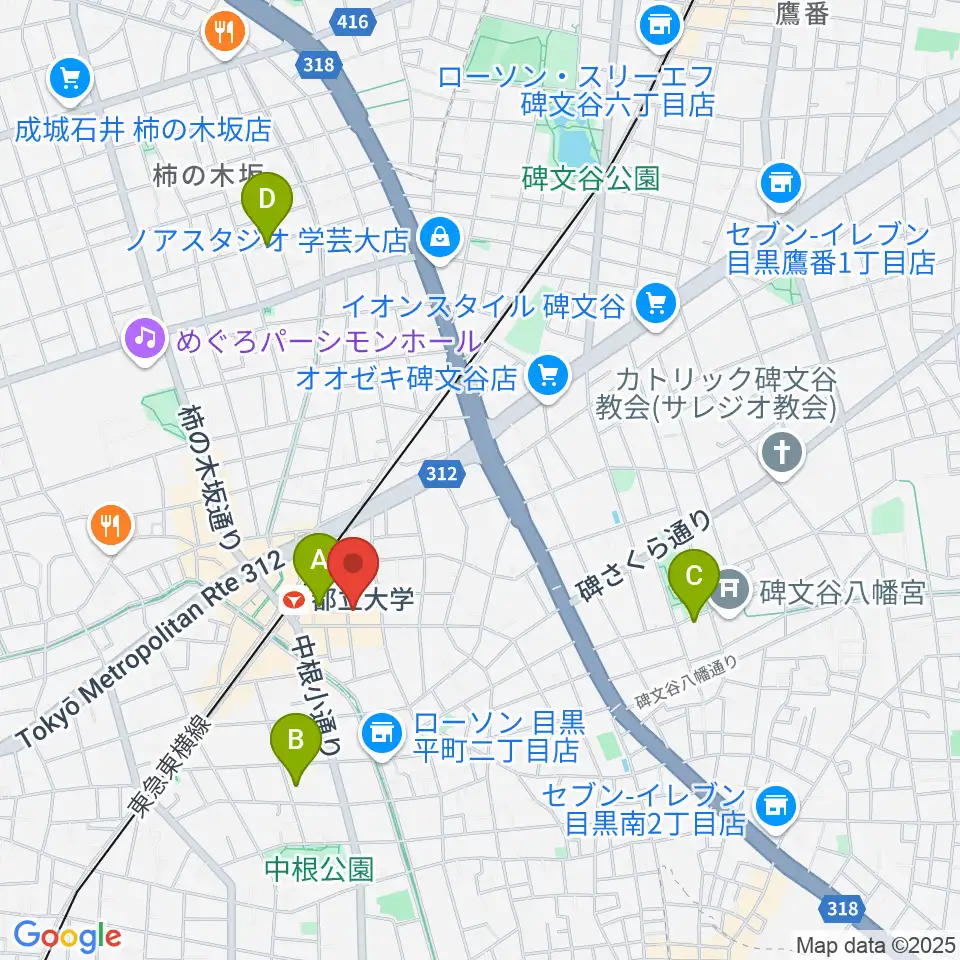 Rinky Dink Studio 都立大周辺のホテル一覧地図
