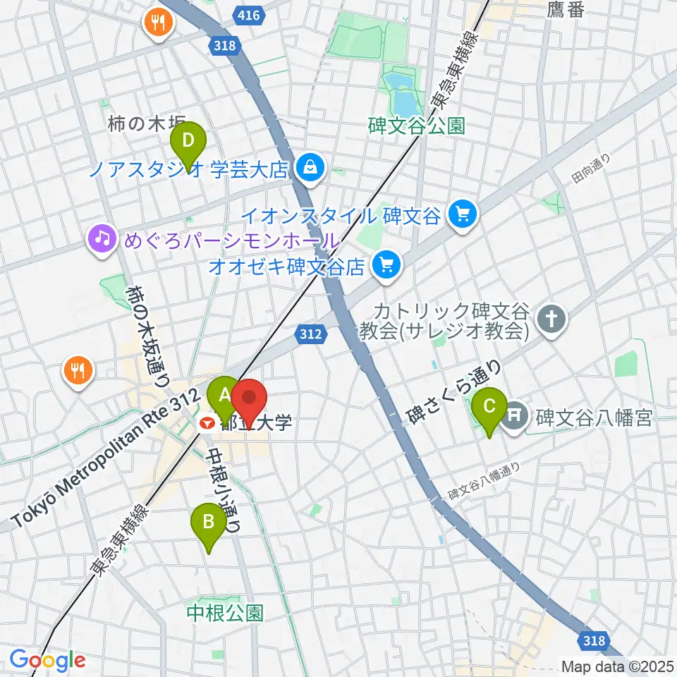Rinky Dink Studio 都立大周辺のホテル一覧地図