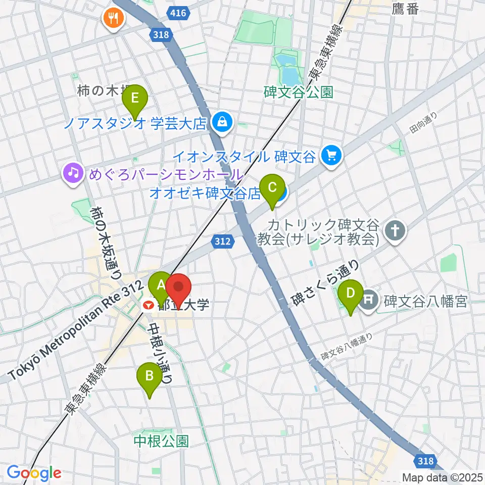 Rinky Dink Studio 都立大周辺のホテル一覧地図